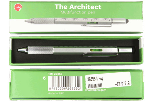 Balvi Multifunktionsstift The Architect Aluminium silber 5 in 1