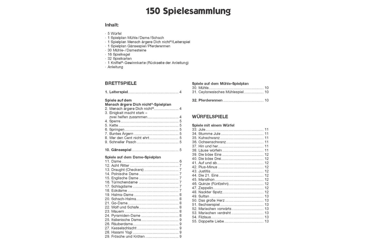 Schmidt 150 Spiele 49141 Spielesammlung grün für 2 - 8 Spieler ab 6 Jahre