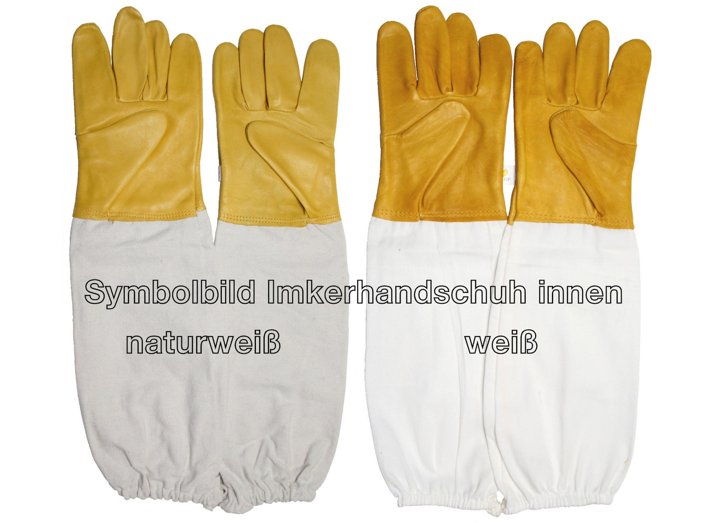 1 Paar Imkerhandschuhe aus imprägniertem Ziegenleder mit Stulpen