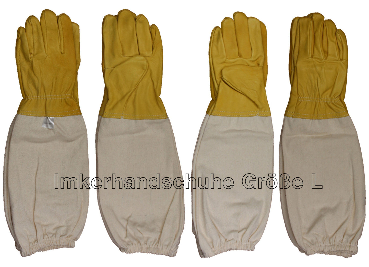 1 Paar Imkerhandschuhe aus imprägniertem Ziegenleder mit Stulpen