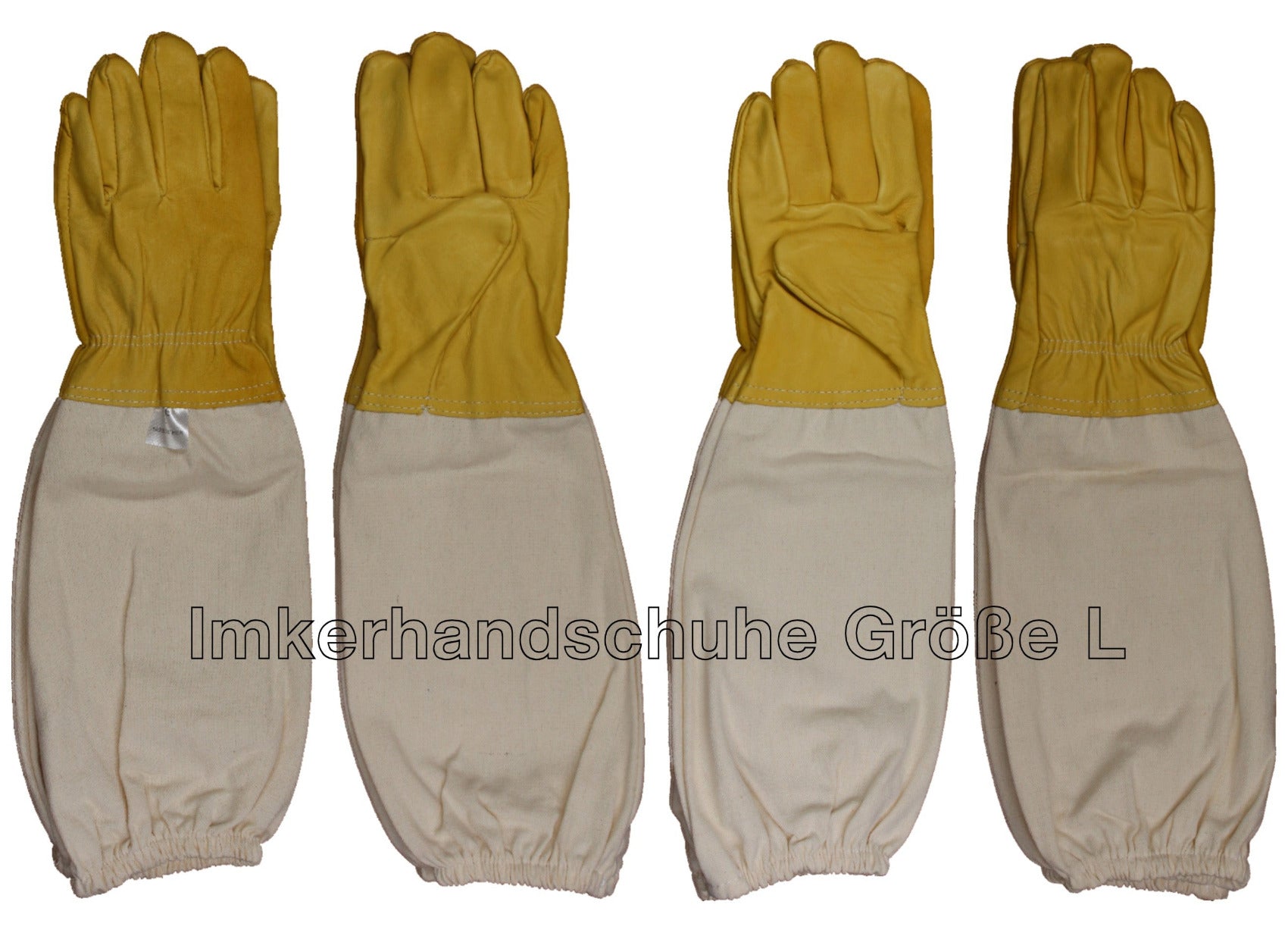1 Paar Imkerhandschuhe aus imprägniertem Ziegenleder mit Stulpen