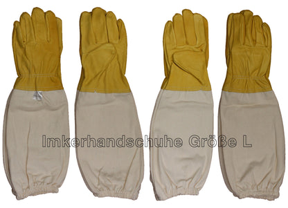 1 Paar Imkerhandschuhe aus imprägniertem Ziegenleder mit Stulpen