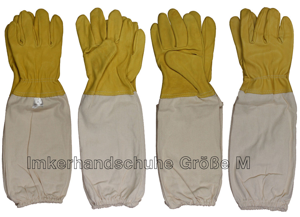 1 Paar Imkerhandschuhe aus imprägniertem Ziegenleder mit Stulpen