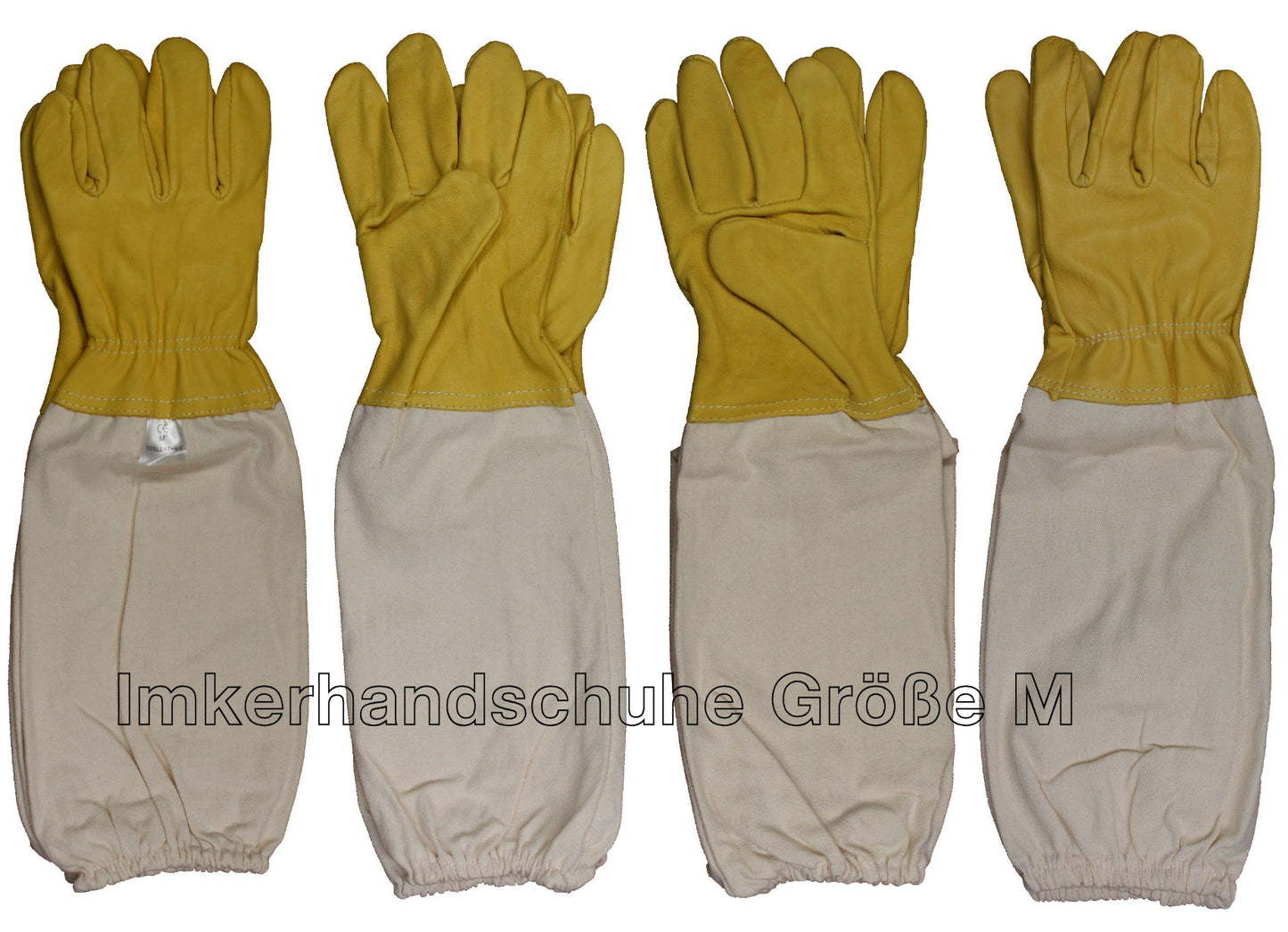 1 Paar Imkerhandschuhe aus imprägniertem Ziegenleder mit Stulpen