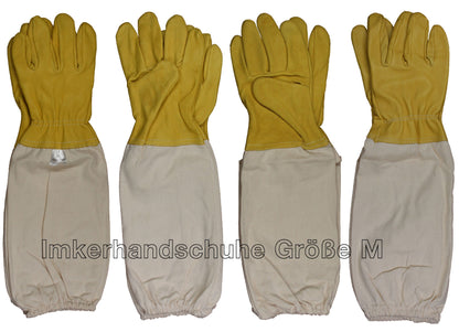 1 Paar Imkerhandschuhe aus imprägniertem Ziegenleder mit Stulpen