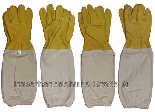 1 Paar Imkerhandschuhe aus imprägniertem Ziegenleder mit Stulpen