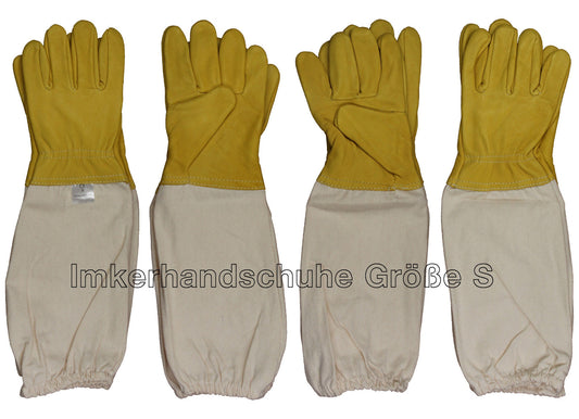 1 Paar Imkerhandschuhe aus imprägniertem Ziegenleder mit Stulpen