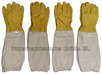 1 Paar Imkerhandschuhe aus imprägniertem Ziegenleder mit Stulpen