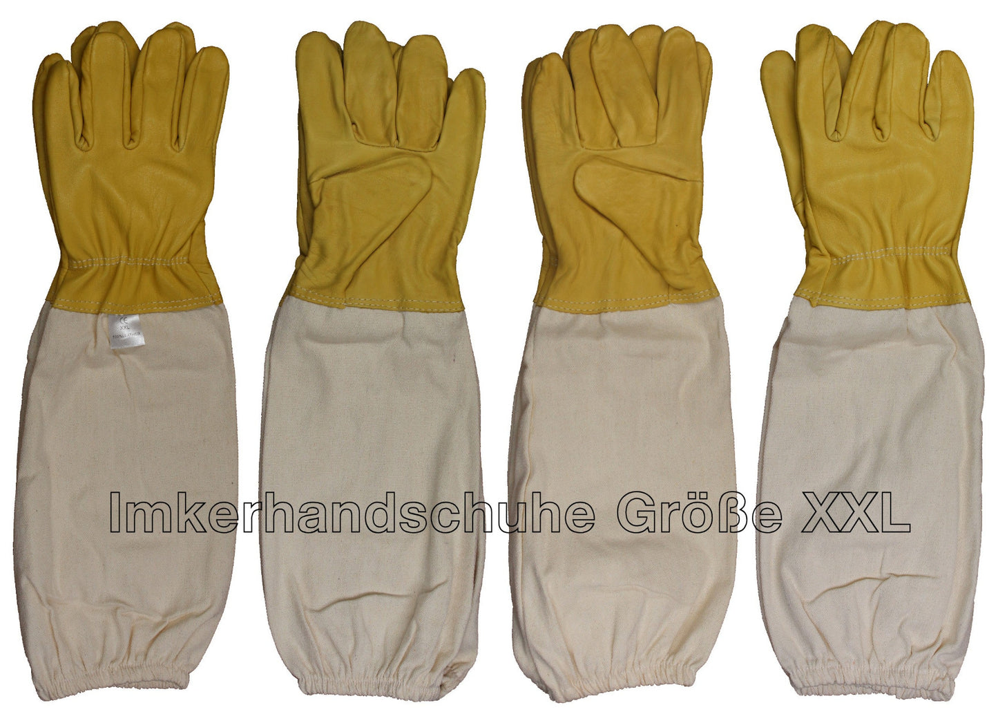 1 Paar Imkerhandschuhe aus imprägniertem Ziegenleder mit Stulpen