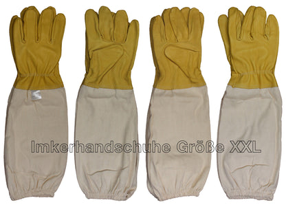 1 Paar Imkerhandschuhe aus imprägniertem Ziegenleder mit Stulpen