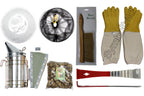 Imker Starter Set weiß 5 Teile Imkerhut Besen Smoker Stockmeißel Handschuhe