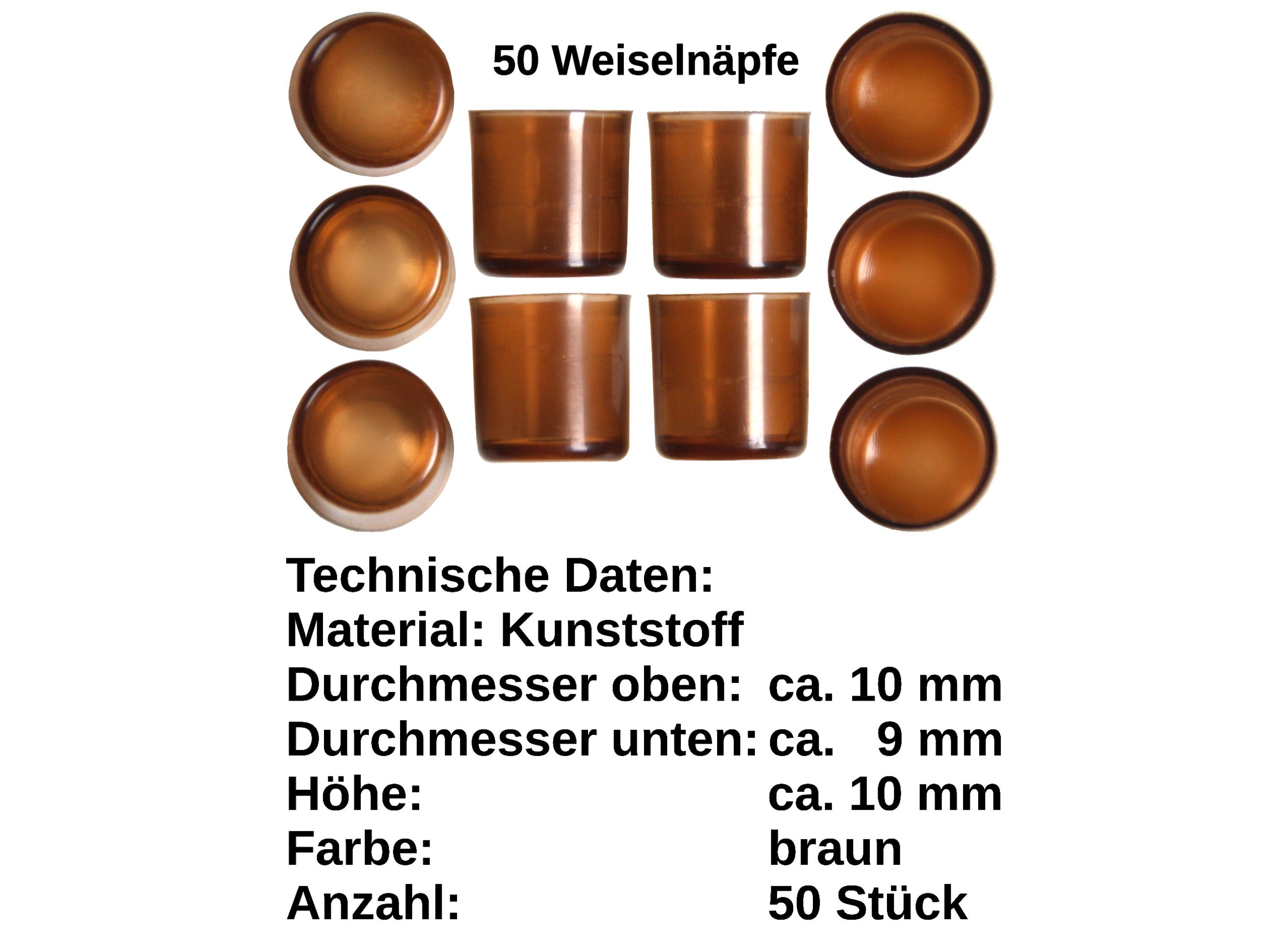 50 Stück Weiselnapf Weiselbecher braun für Nicot System