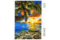 Strand mit Palme im Sonnenuntergang Malen nach Zahlen 18 Acrylfarben 298x398 mm A55