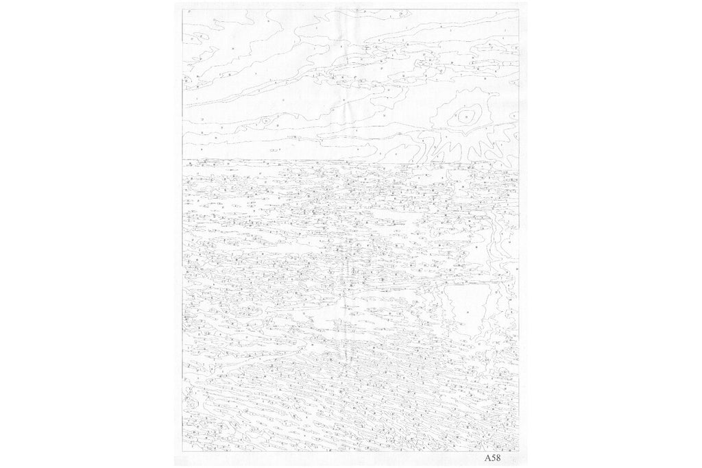 Sandstrand im Sonnenuntergang Malen nach Zahlen 18 Acrylfarben 298x398 mm A58