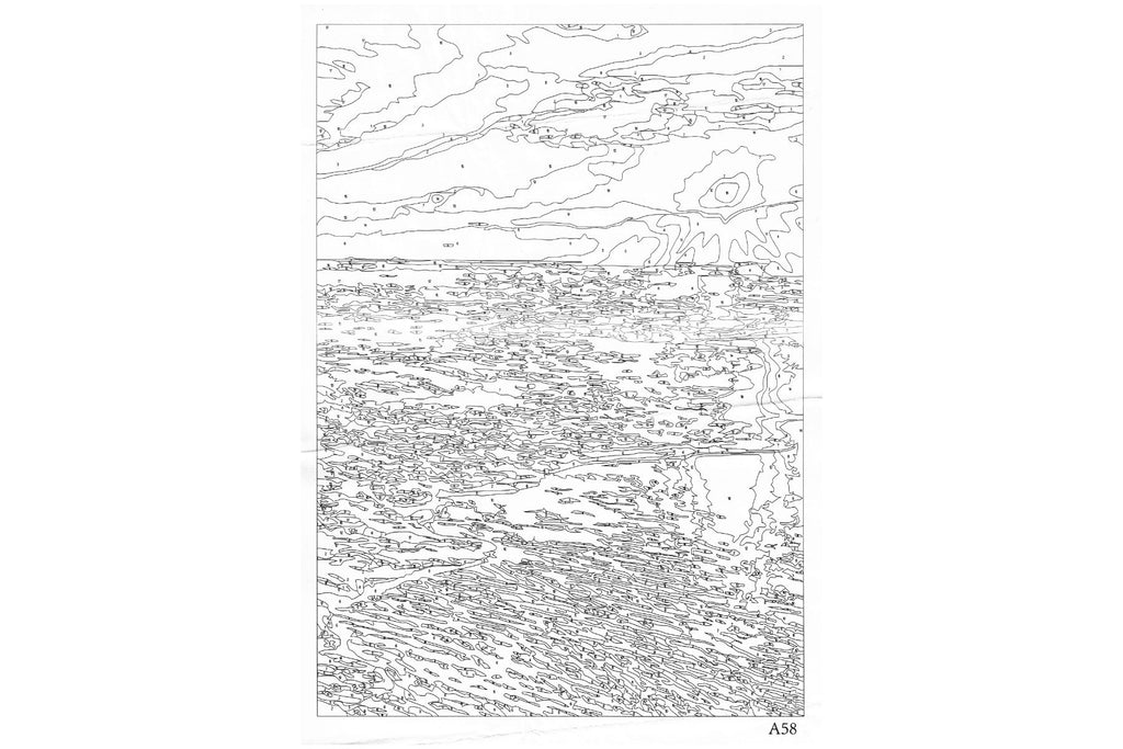 Sandstrand im Sonnenuntergang Malen nach Zahlen 18 Acrylfarben 298x398 mm A58