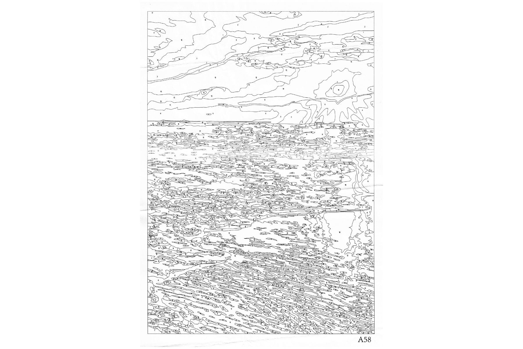 Sandstrand im Sonnenuntergang Malen nach Zahlen 18 Acrylfarben 298x398 mm A58