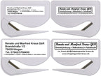 10 Stück Brieföffner mit integrierter Klinge aus Kunststoff und Werbefeld weiß 70x55x3 mm