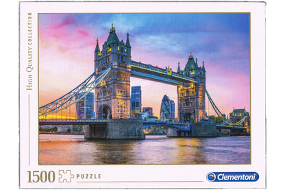 London Tower Bridge im Abendrot Clementoni Puzzle 1500 Teile 84,3x59,2 cm 31816