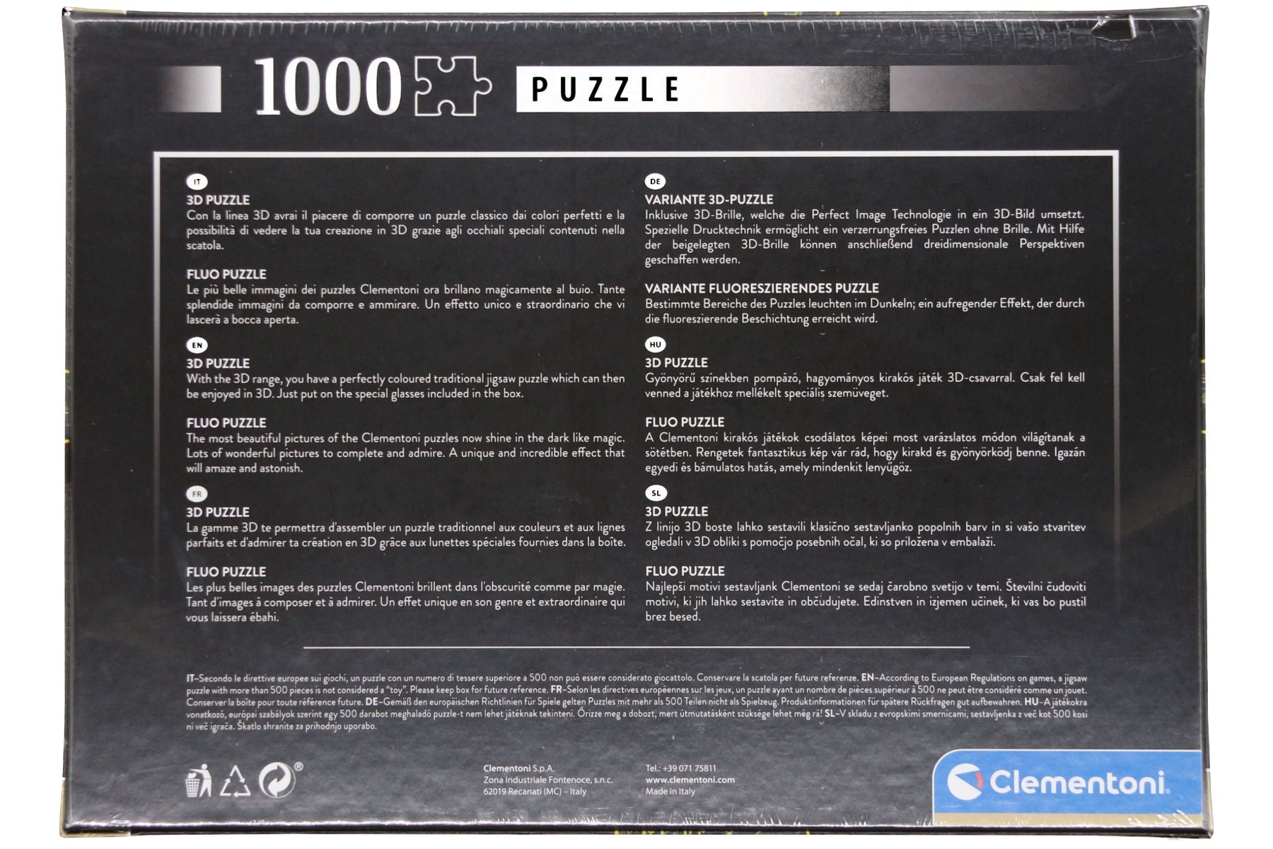 Skyline von New York Manhattan Clementoni Fluorescent Puzzle 1000 Teile 69x50 cm