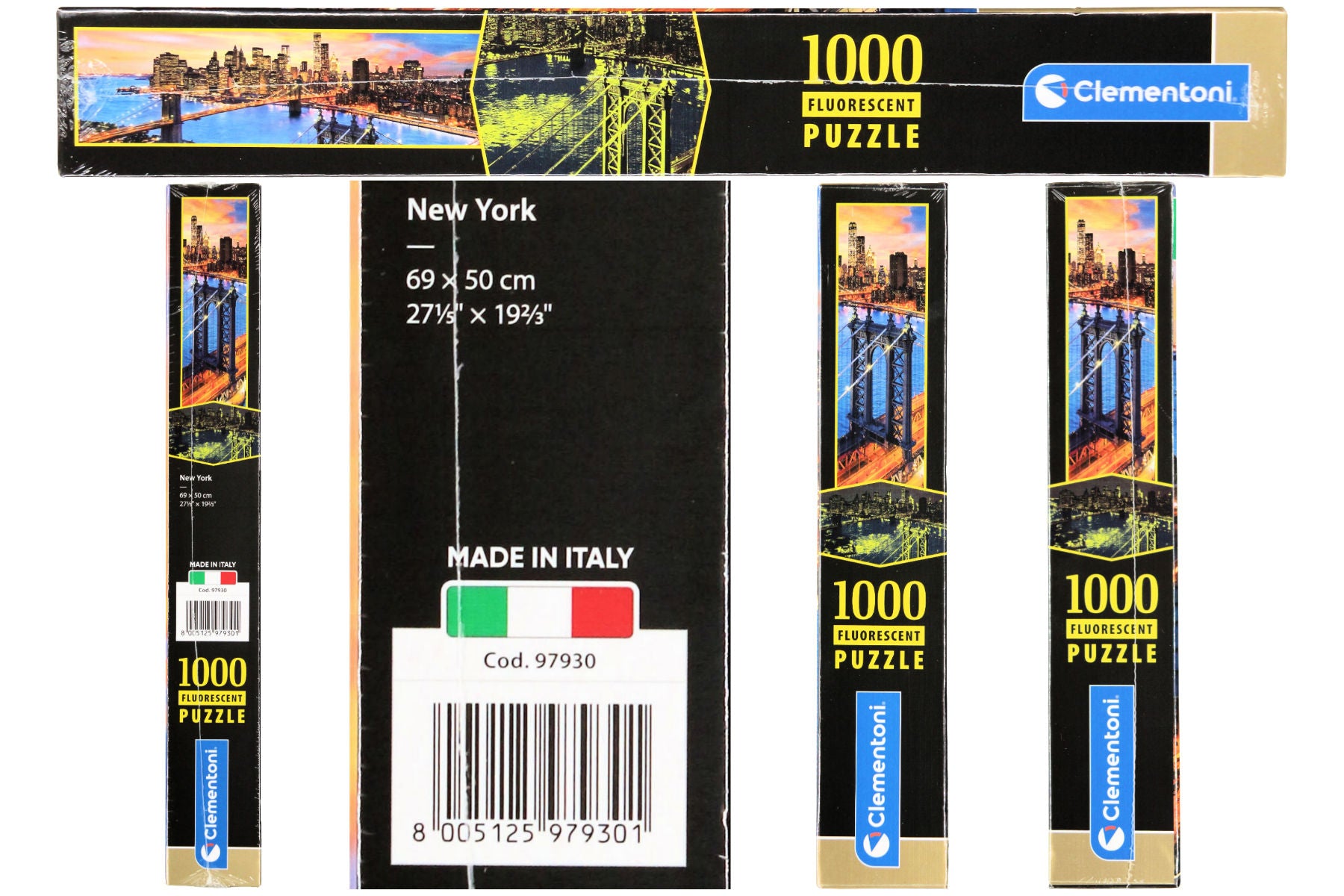 Skyline von New York Manhattan Clementoni Fluorescent Puzzle 1000 Teile 69x50 cm