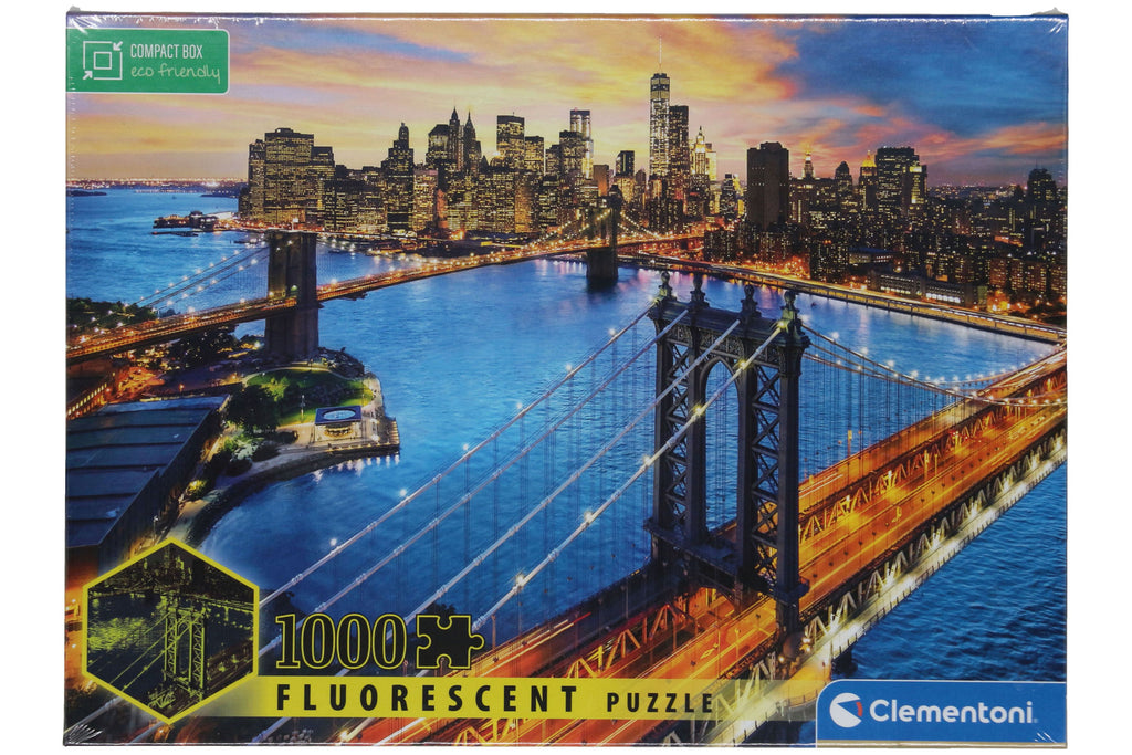 Skyline von New York Manhattan Clementoni Fluorescent Puzzle 1000 Teile 69x50 cm