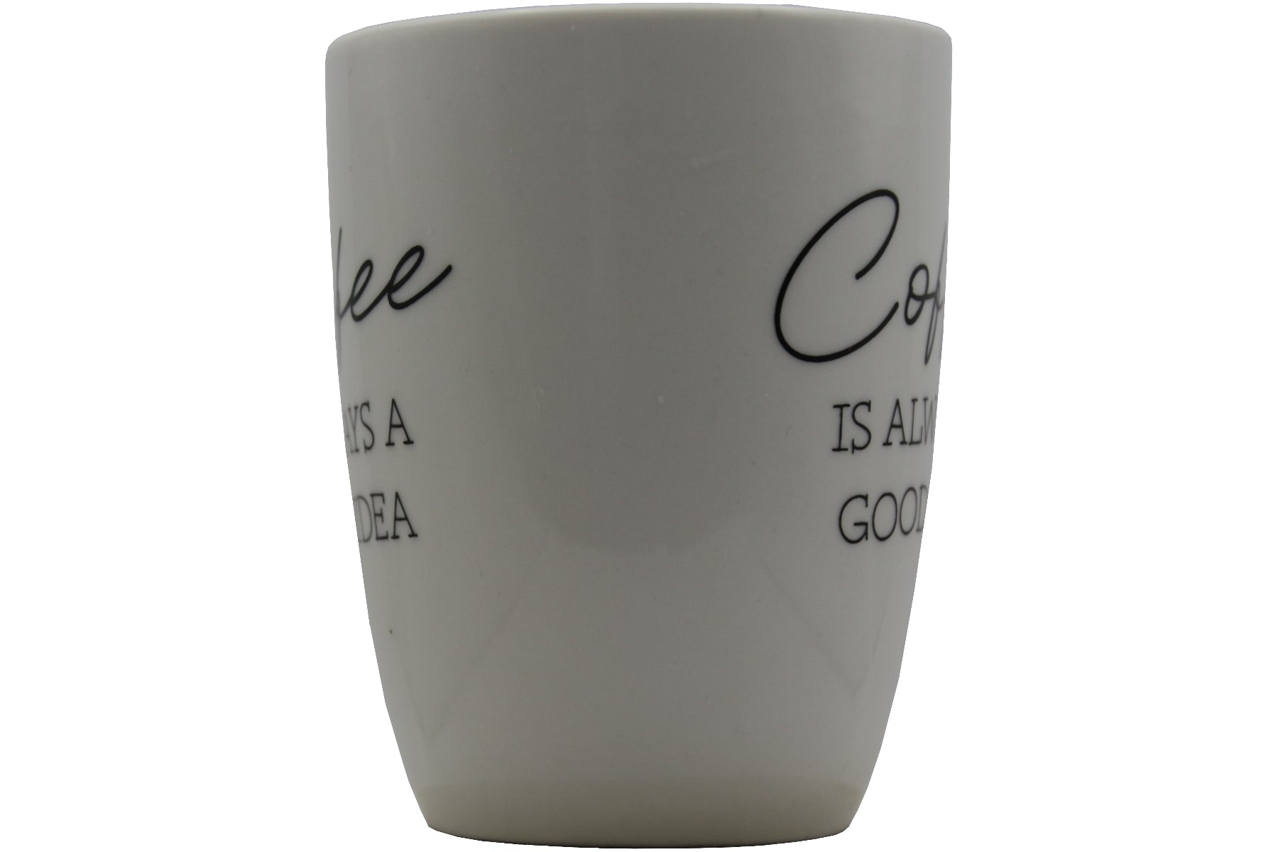 Jumbo Tasse XL 330 ml – „Coffee IS ALWAYS A GOOD IDEA" Porzellan naturweiß