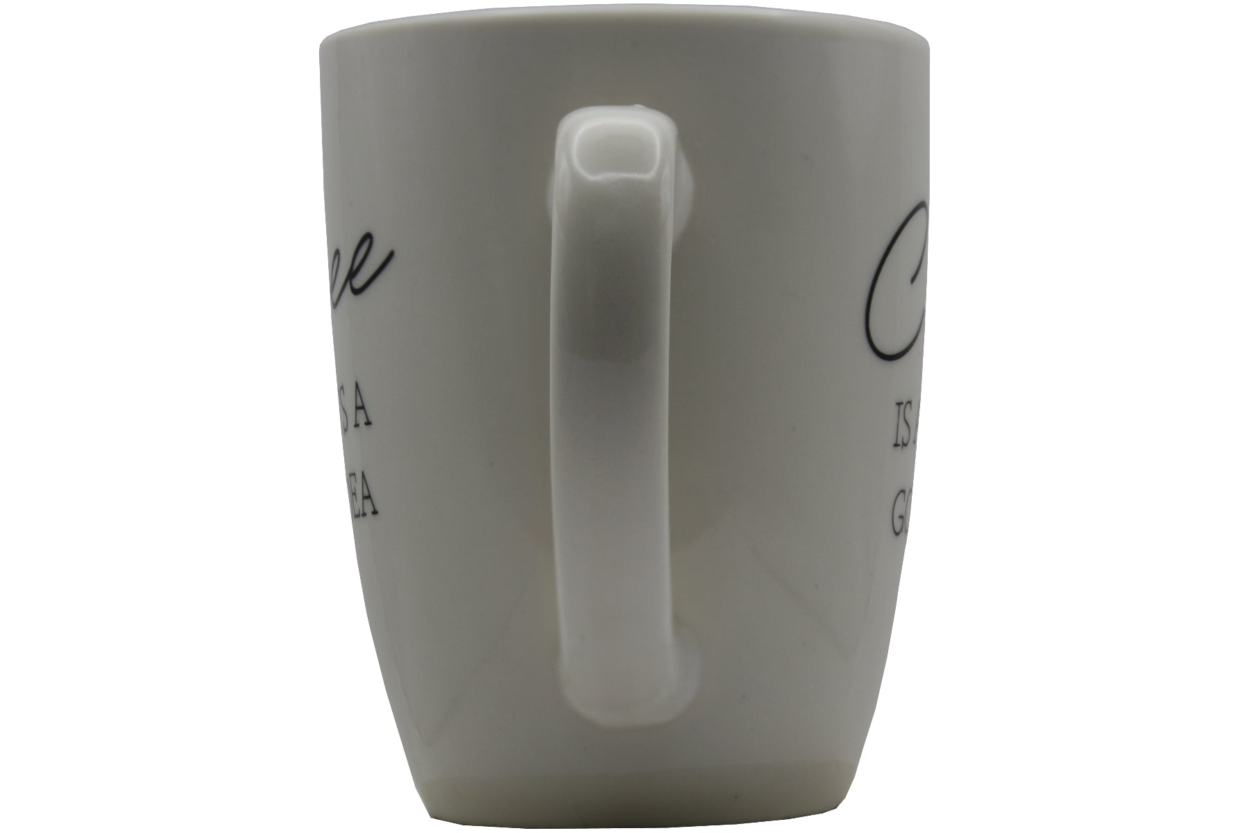 Jumbo Tasse XL 330 ml – „Coffee IS ALWAYS A GOOD IDEA" Porzellan naturweiß