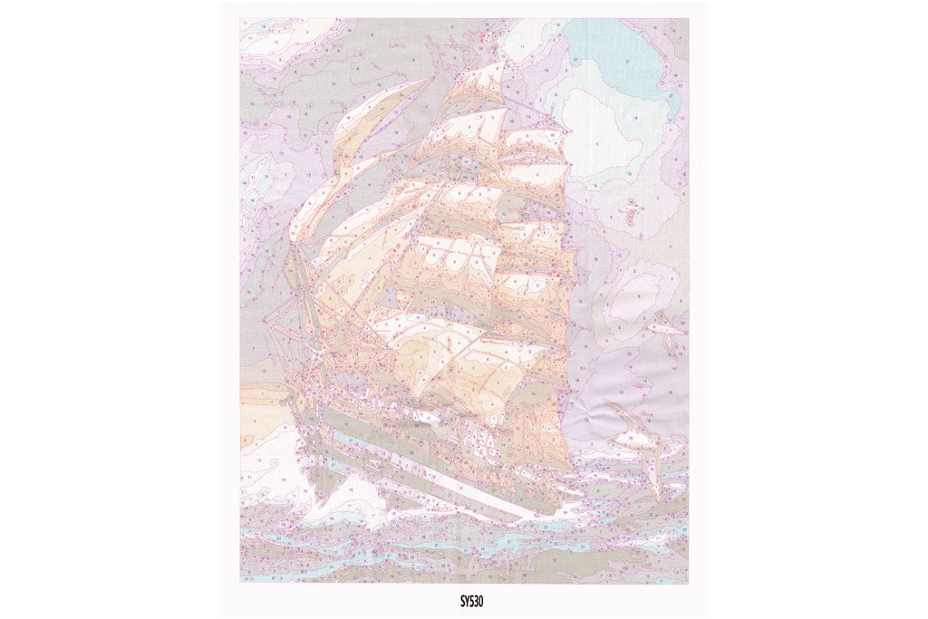 Segelschiff in voller Fahrt Malen nach Zahlen 21 Farben 3 Pinsel 40 x 50 cm