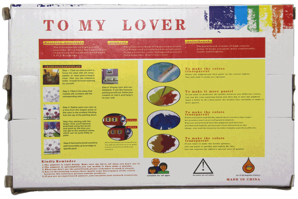 Landhaus in der Dämmerung Malen nach Zahlen 24 Farben 3 Pinsel 40 x 50 cm