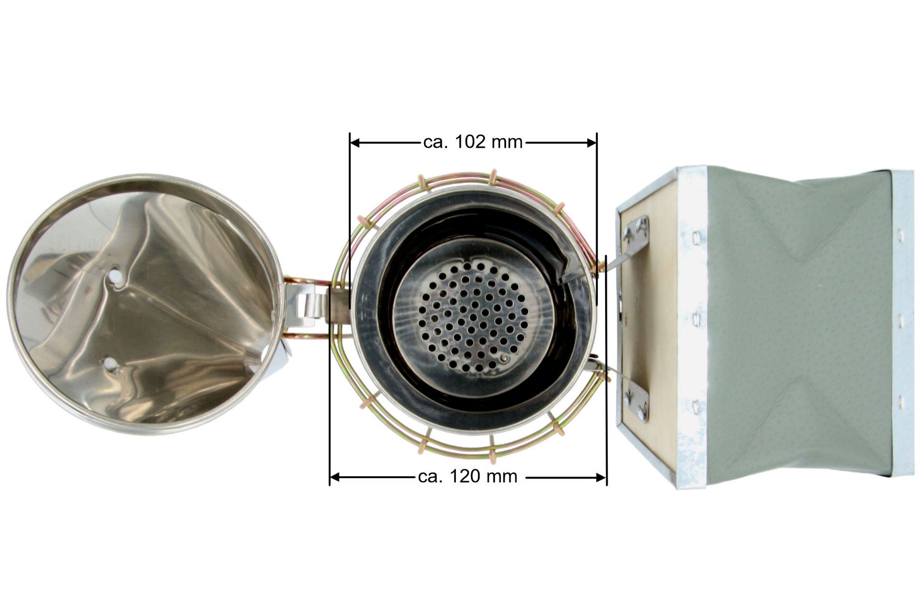 Edelstahl Smoker mit 500g Rauchmittel Rauchbläser