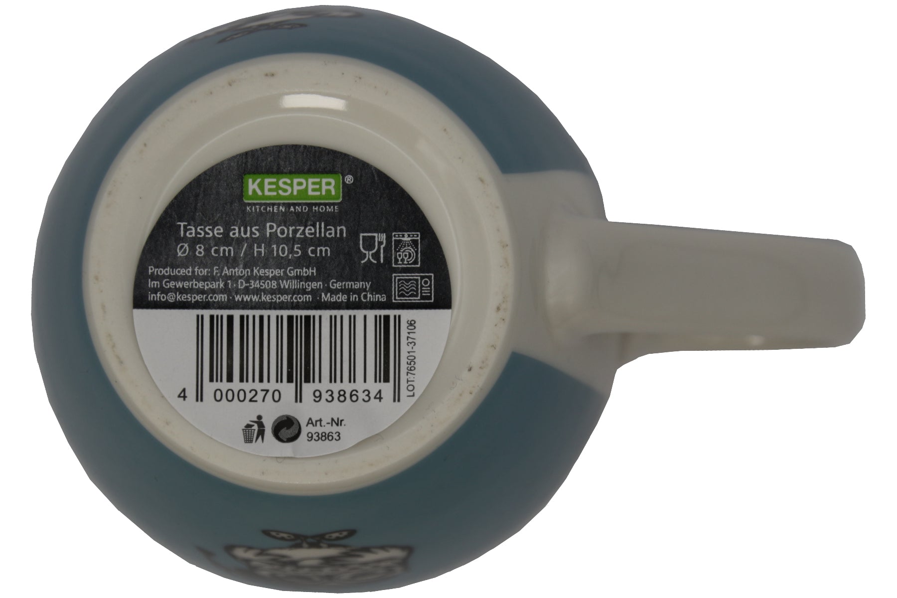 Lustige  Jumbo-Tasse „Erst der Kaffee, dann die Arbeit" – 300 ml Porzellan