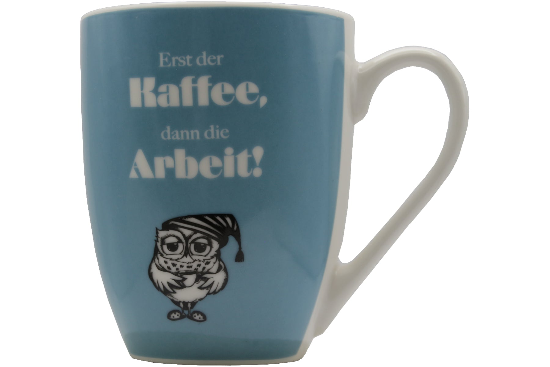 Lustige  Jumbo-Tasse „Erst der Kaffee, dann die Arbeit" – 300 ml Porzellan