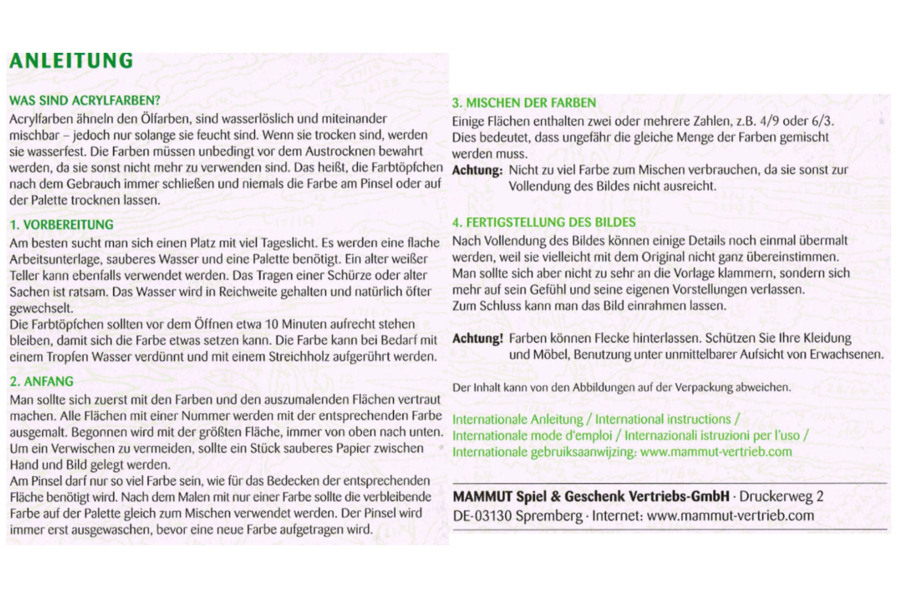 Galoppierende Pferde Mammut 109026 Malen nach Zahlen ab 8 Jahre 40 x 30 cm