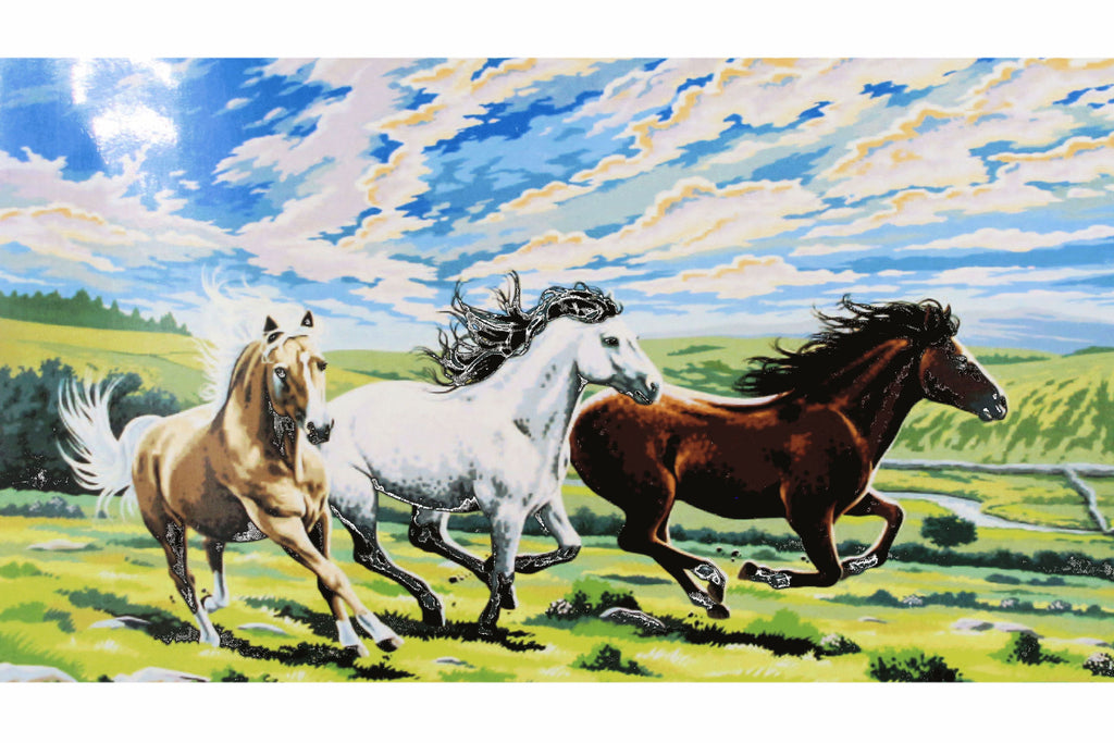Galoppierende Pferde Mammut 109026 Malen nach Zahlen ab 8 Jahre 40 x 30 cm