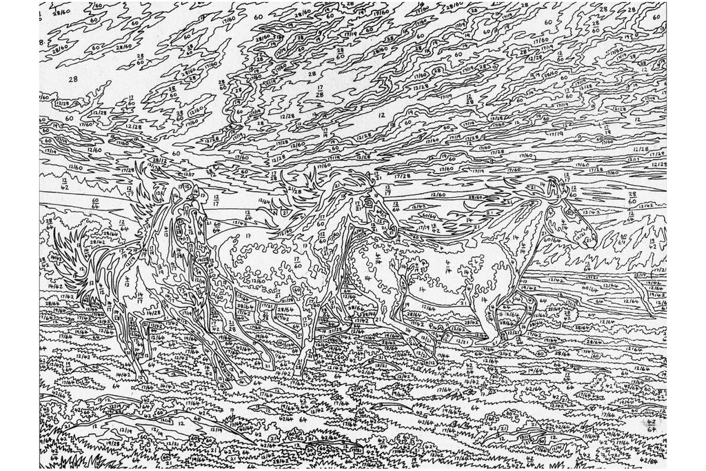 Galoppierende Pferde Mammut 109026 Malen nach Zahlen ab 8 Jahre 40 x 30 cm