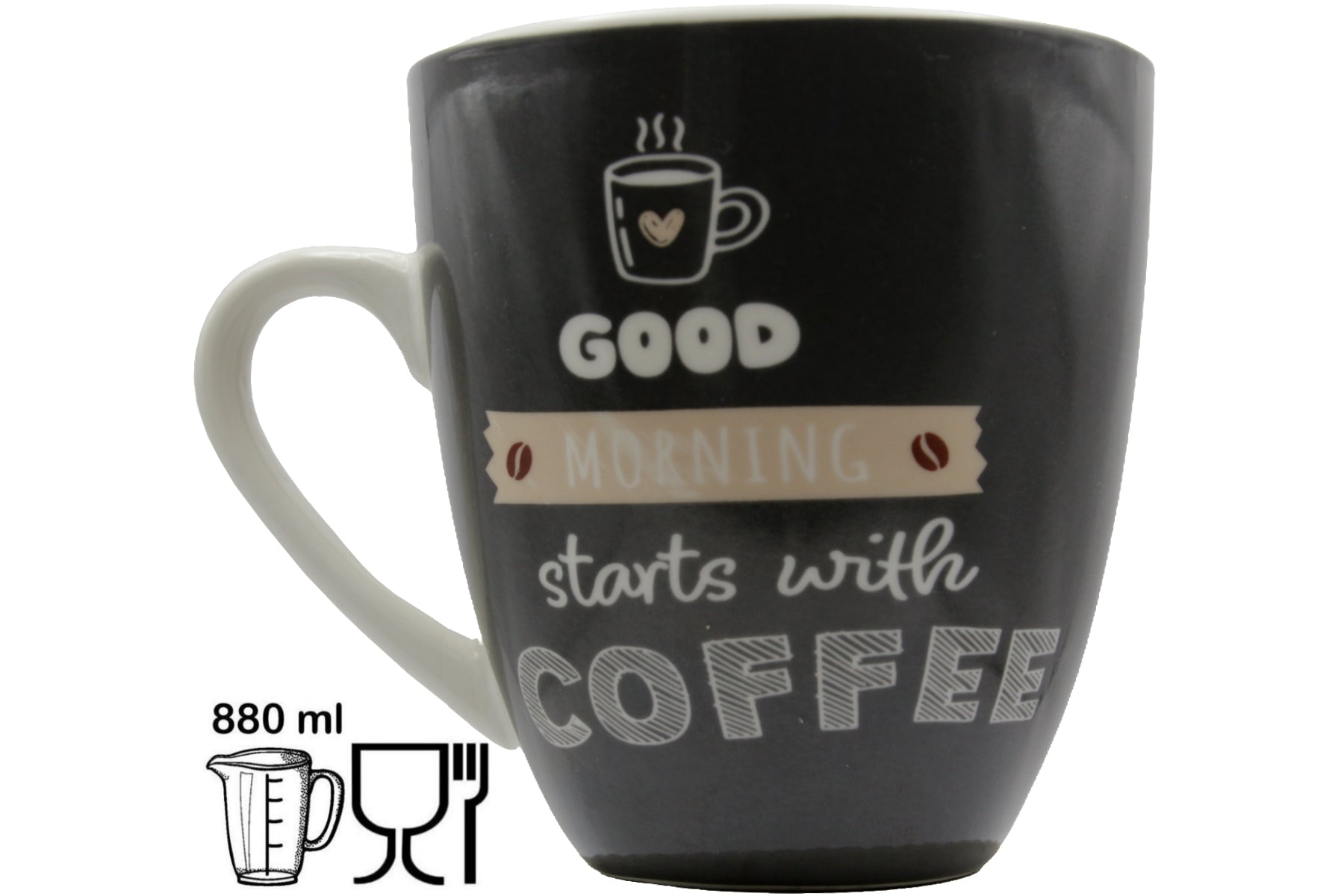 Jumbo Tasse „Good Morning starts with Coffee" – 880 ml Keramik