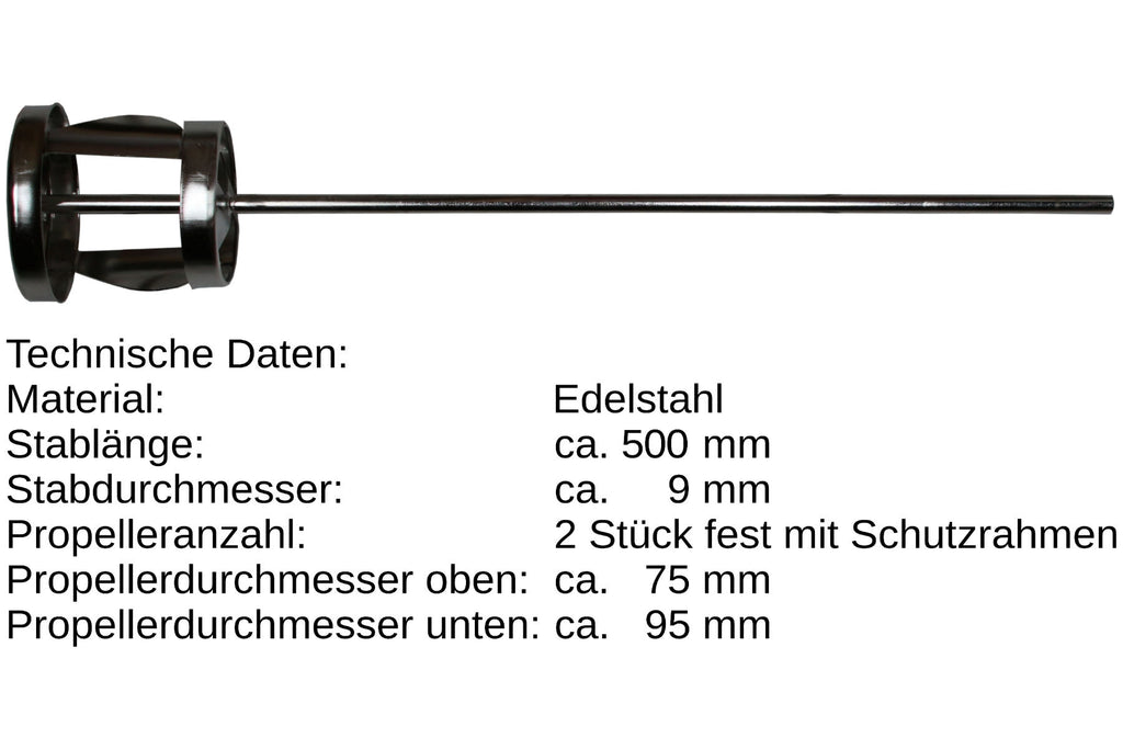 Honigrührer mit 2 festen Propellerebenen zur Herstellung von cremigem Honig