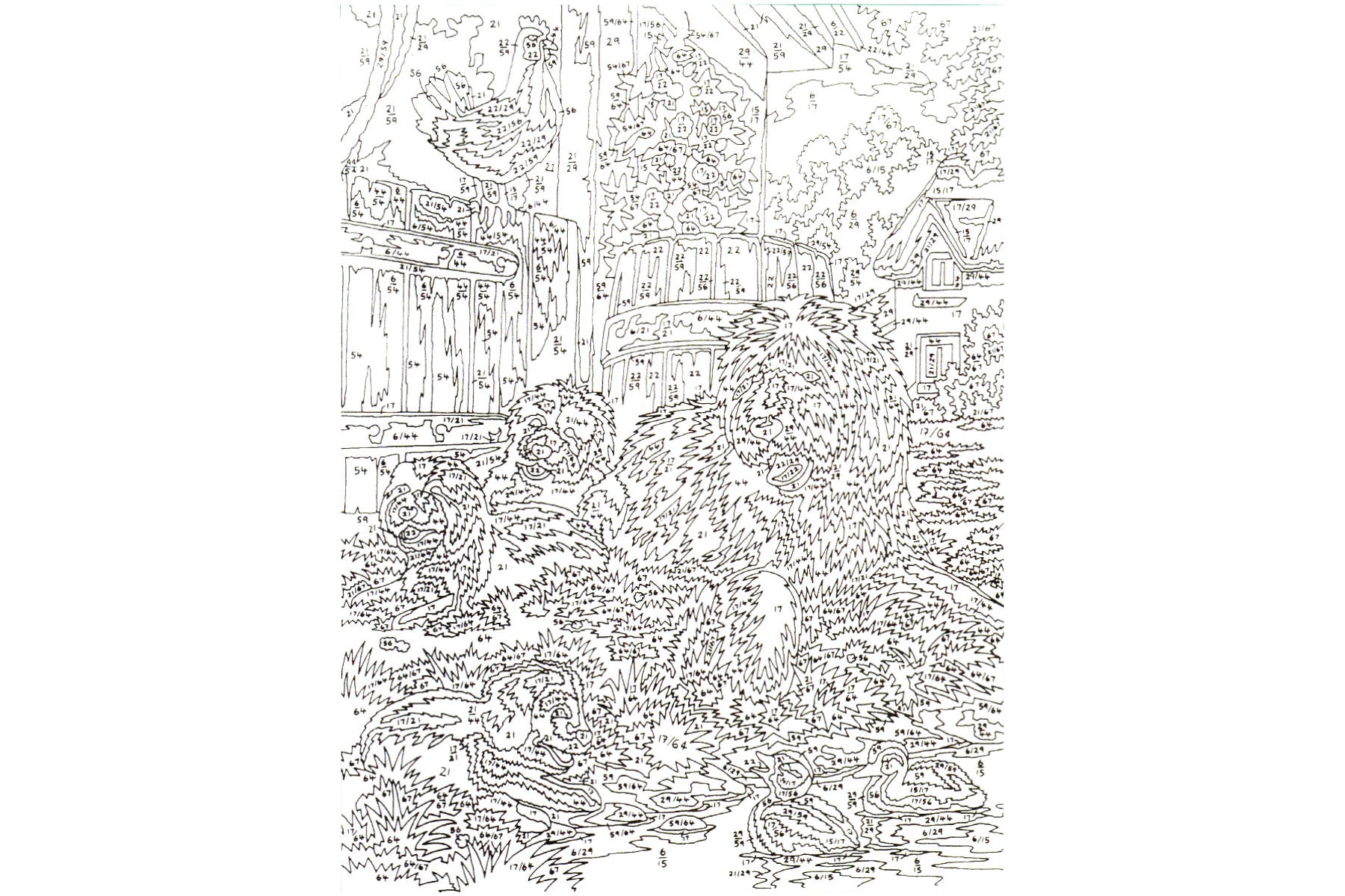 Bobtail Hunde-Familie Mammut Artists Collection Malen nach Zahlen 228x304 mm Tiere