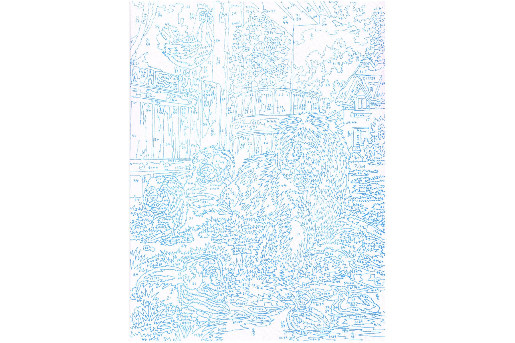 Bobtail Hunde-Familie Mammut Artists Collection Malen nach Zahlen 228x304 mm Tiere