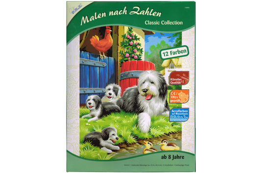 Bobtail Hunde-Familie Mammut Artists Collection Malen nach Zahlen 228x304 mm Tiere