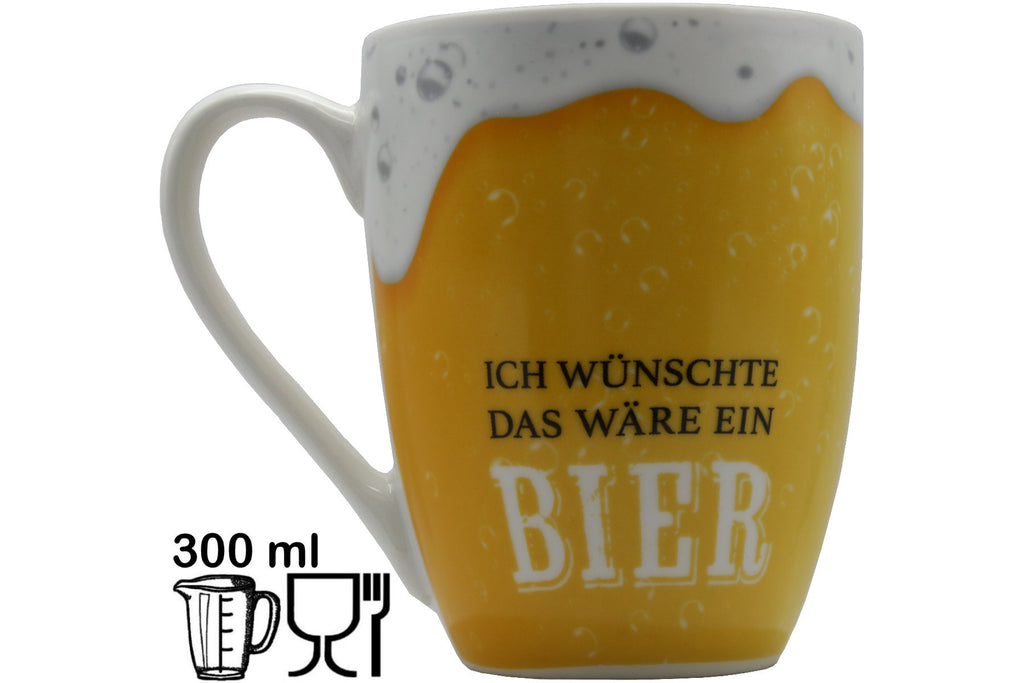 Jumbo-Tasse „Ich wünschte das wäre ein BIER" – 300 ml Porzellan
