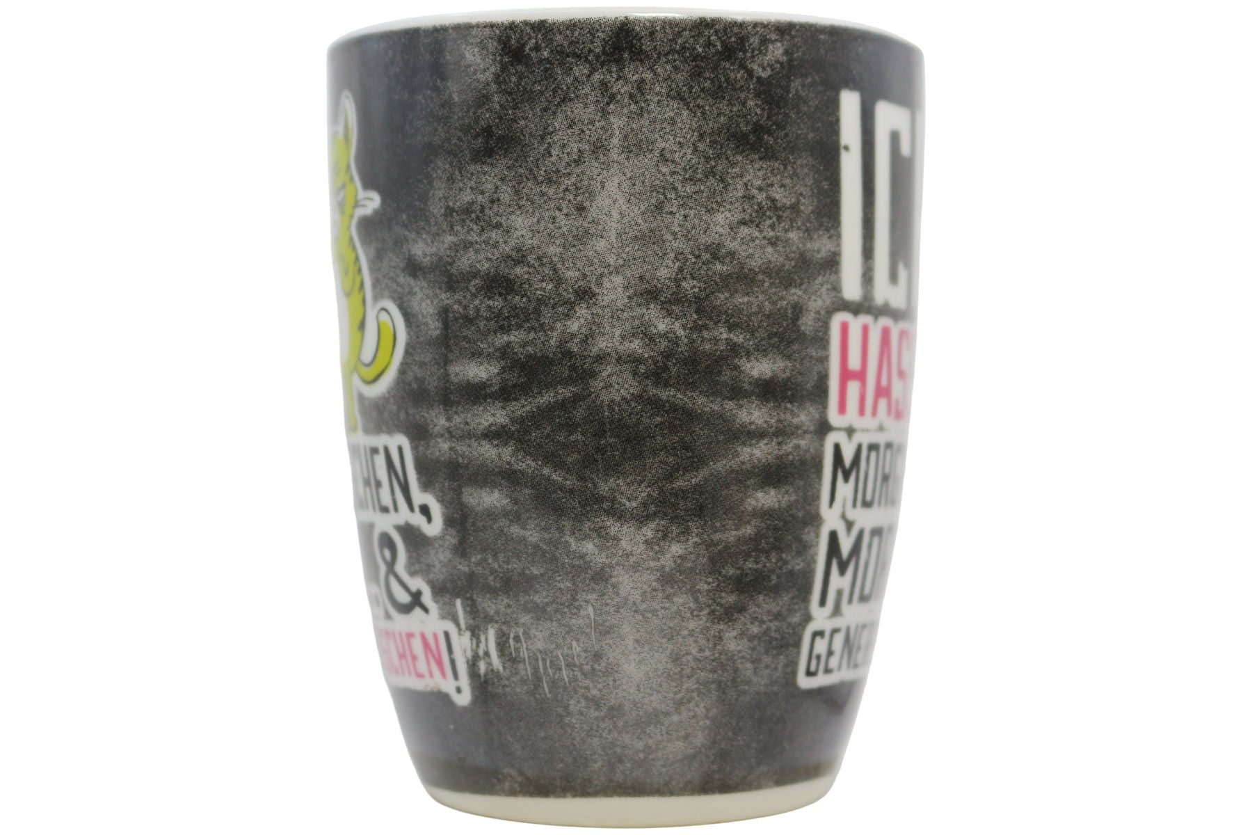 Jumbo Tasse XL 330 ml schwarz mit grüner Katze "Ich hasse Morgenmenschen..."