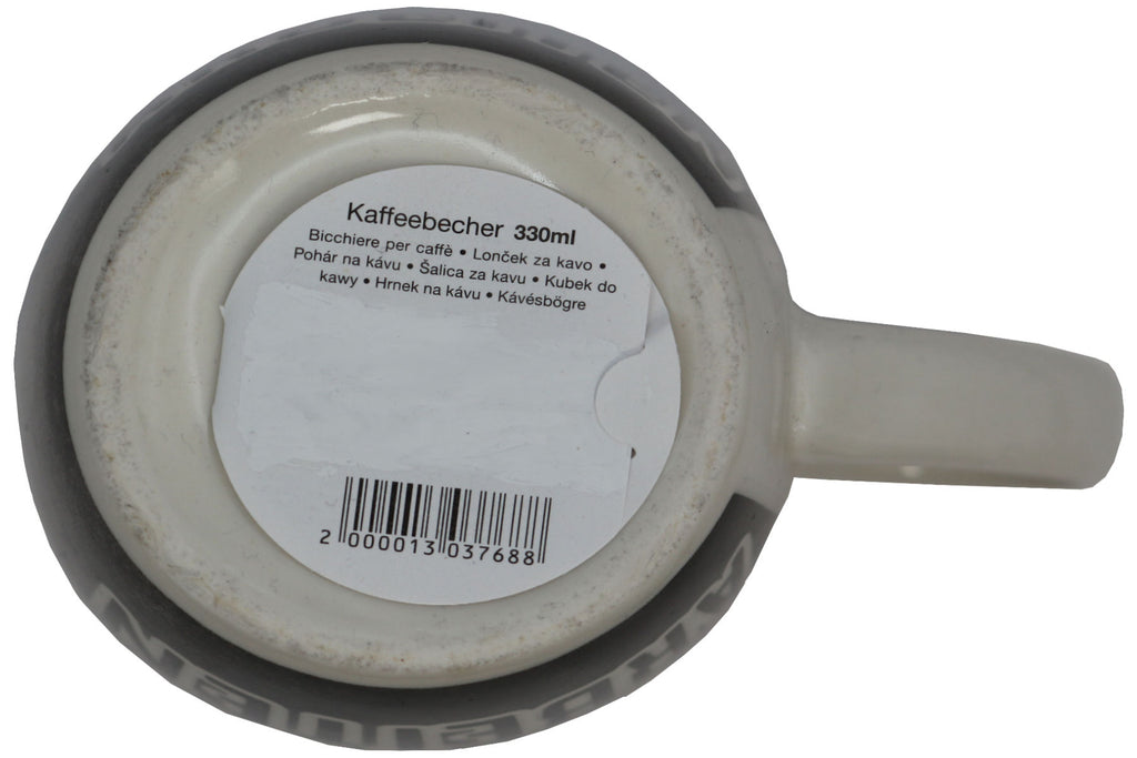 Jumbo Tasse XL 330 ml schwarz mit blauer Katze "ICH MÖCHTE EINMAL OHNE IDIOTEN ARBEITEN!"