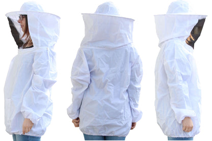 Imker Starter Set weiß 5 Teile Jacke Besen Smoker Stockmeißel Handschuhe