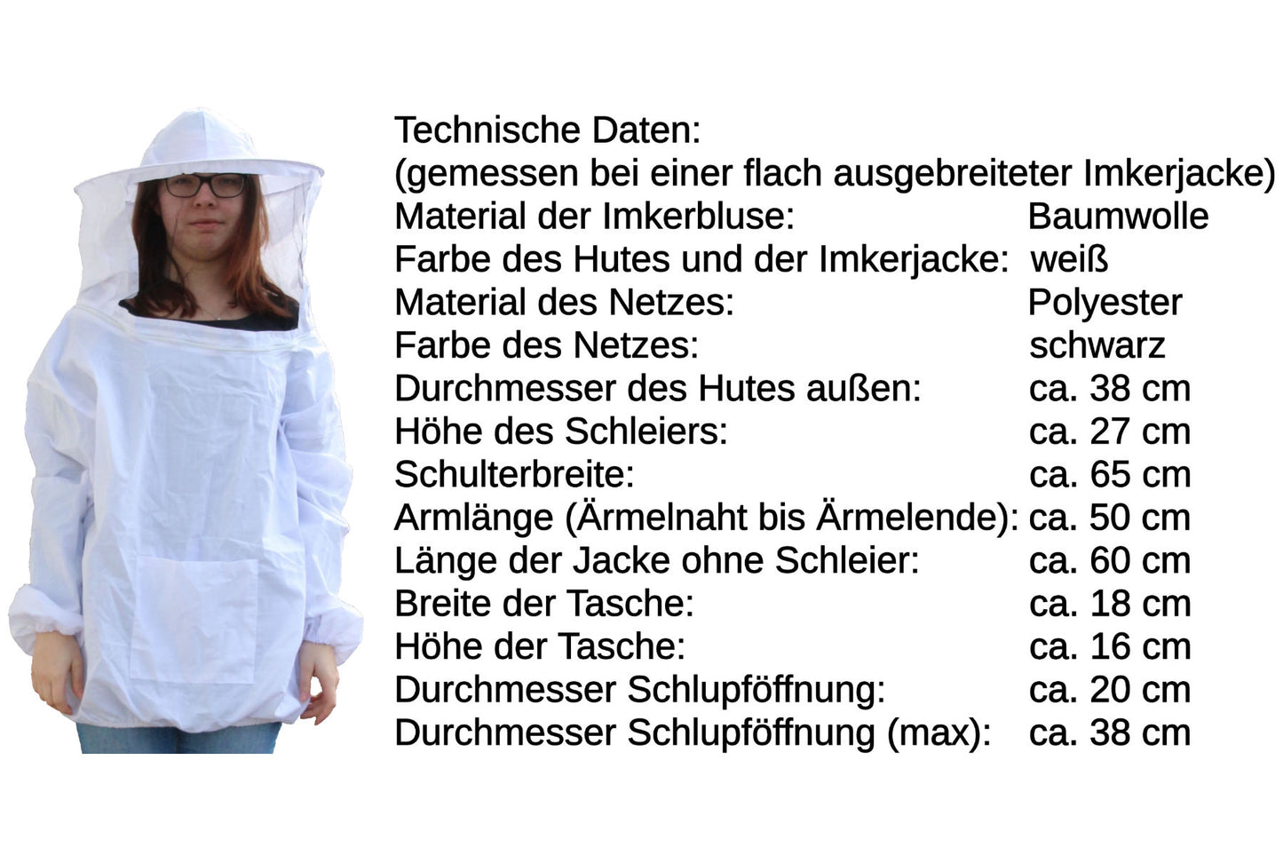 Imker Starter Set weiß 5 Teile Jacke Besen Smoker Stockmeißel Handschuhe
