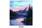 Bergsee vor Gebirge Malen nach Zahlen 21 Acrylfarben 30x40 cm JK166