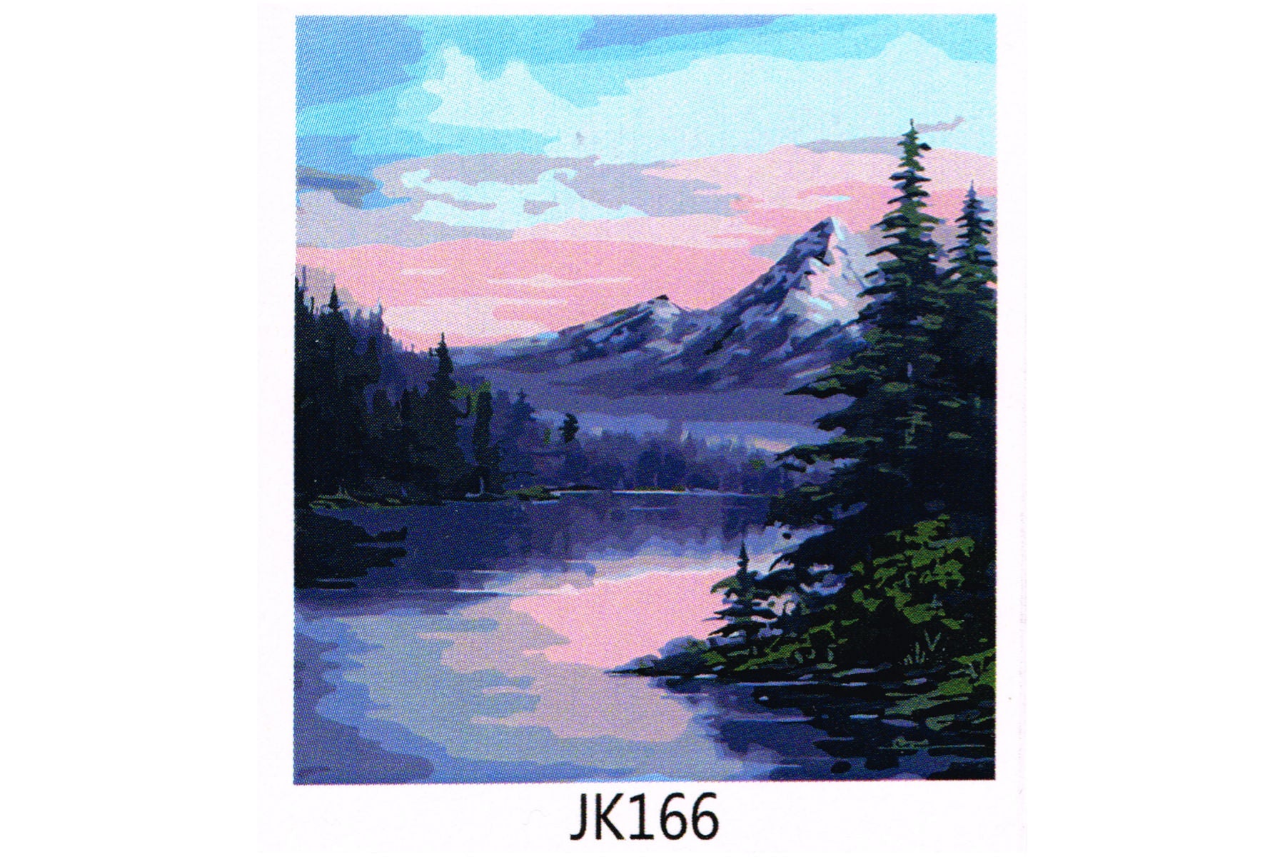 Bergsee vor Gebirge Malen nach Zahlen 21 Acrylfarben 30x40 cm JK166