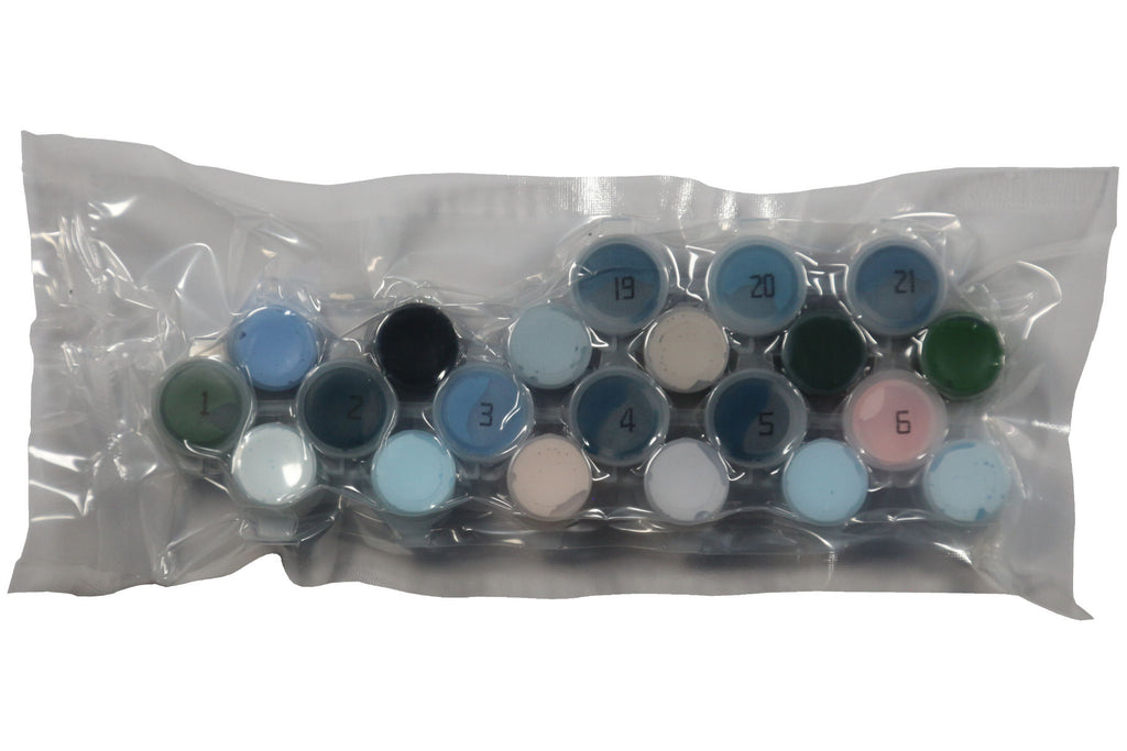 Bergsee vor Gebirge Malen nach Zahlen 21 Acrylfarben 30x40 cm JK166