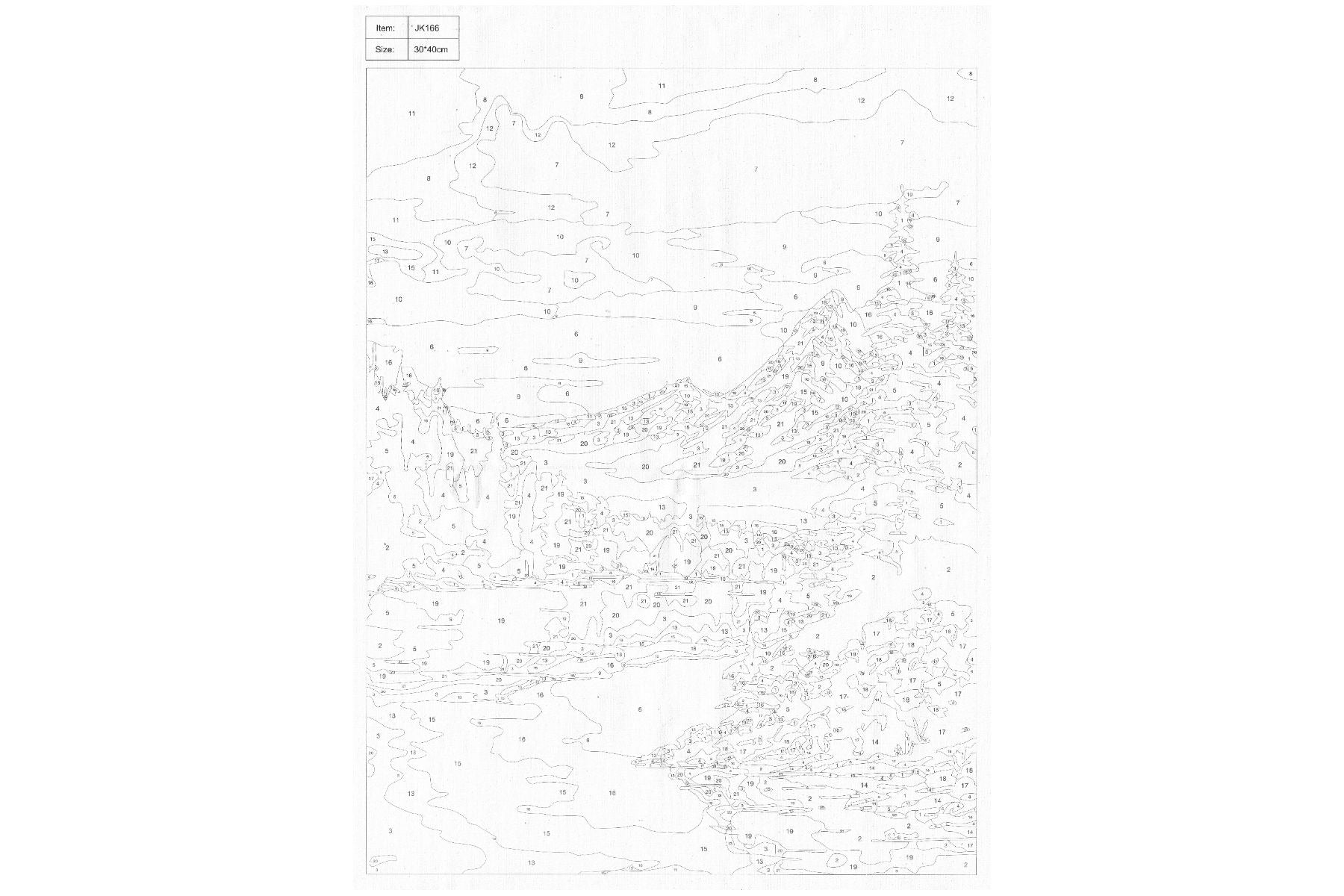 Bergsee vor Gebirge Malen nach Zahlen 21 Acrylfarben 30x40 cm JK166