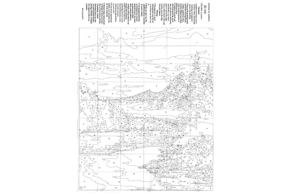 Bergsee vor Gebirge Malen nach Zahlen 21 Acrylfarben 30x40 cm JK166